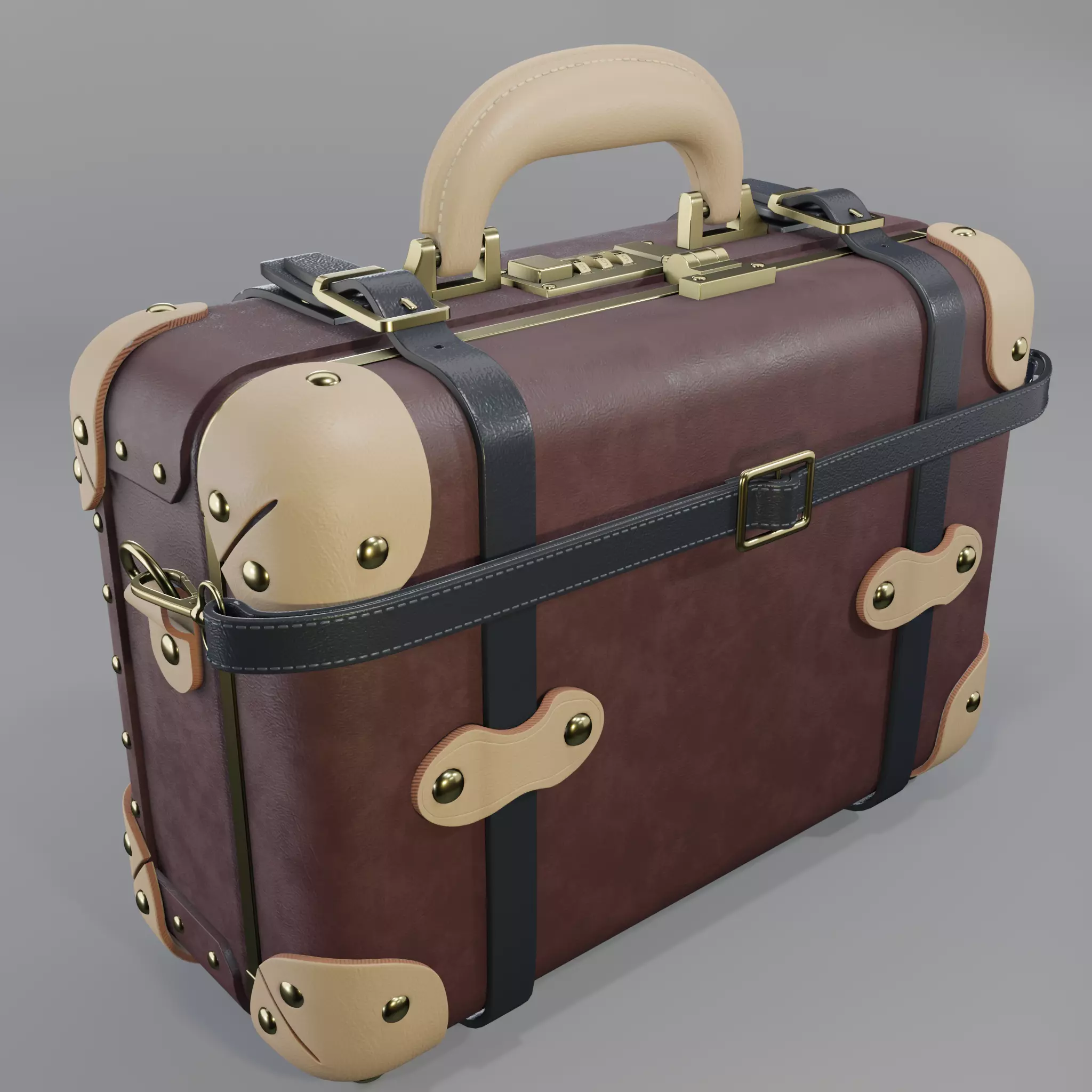 Steamline Architect Burgundy Vanity 3D model_0