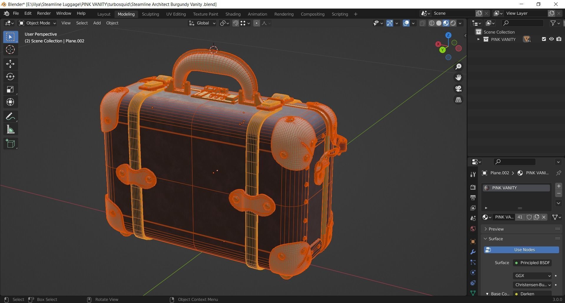 Steamline Architect Burgundy Vanity 3D model_12
