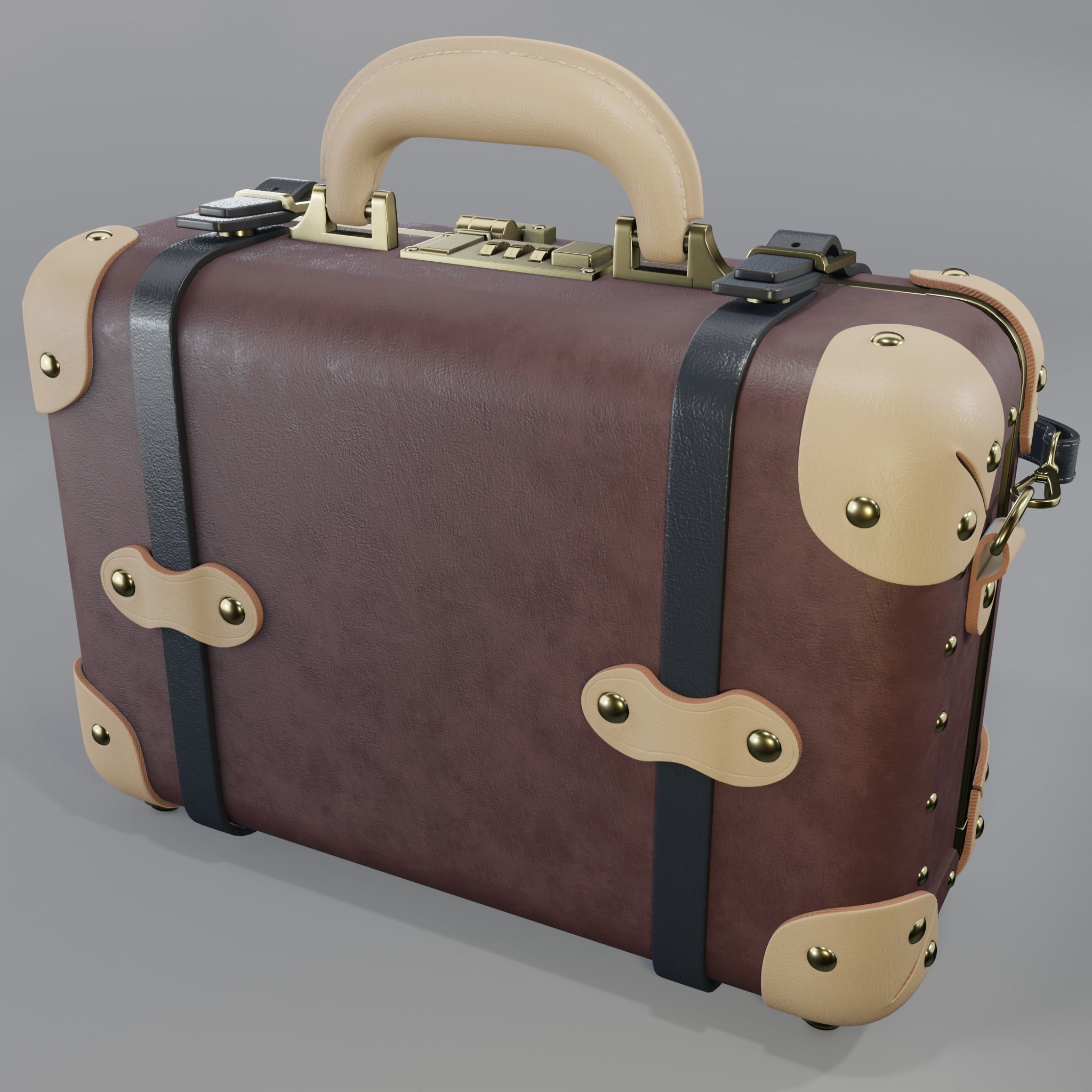 Steamline Architect Burgundy Vanity 3D model_2