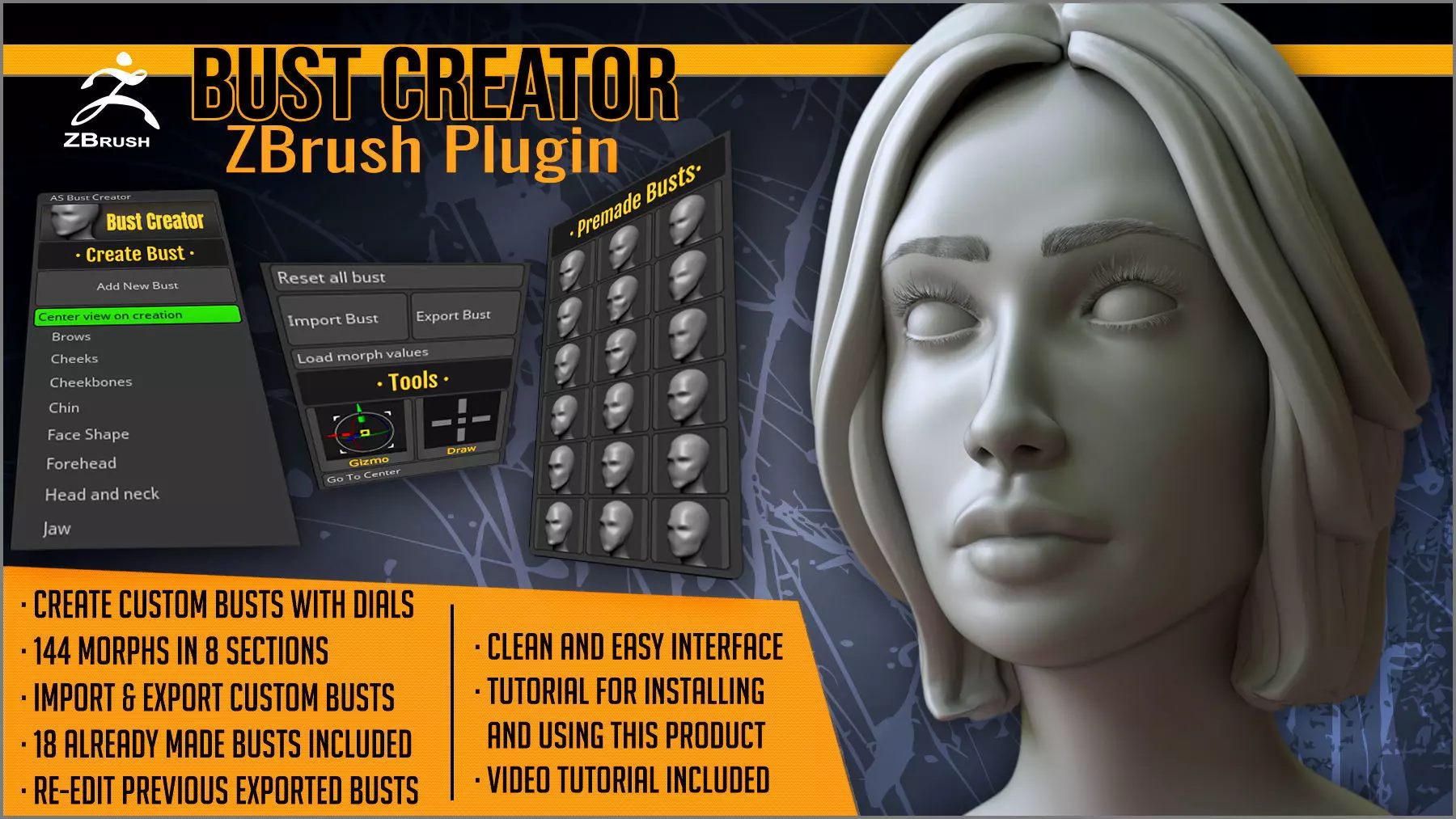 Bust Creator ZBrush Plugin 3D model_0