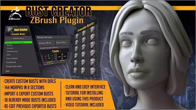 Bust Creator ZBrush Plugin 3D model