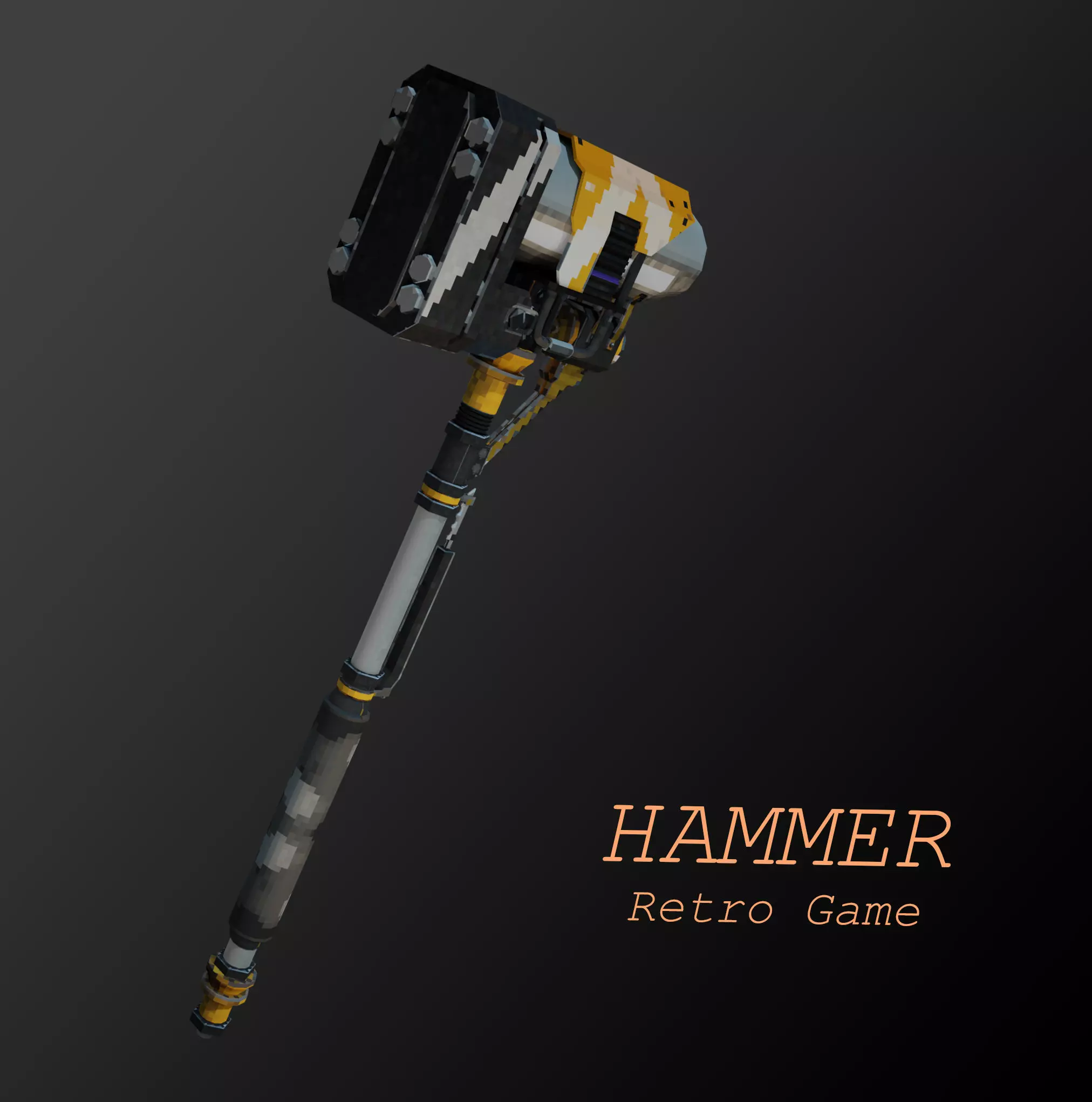 Low Poly Hammer Retro Style Low-poly 3D model