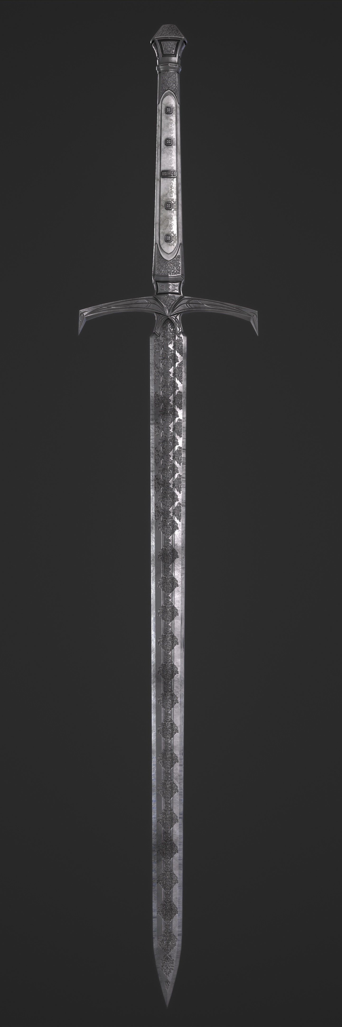 Sword Melee Weapon Low-poly 3D model_9
