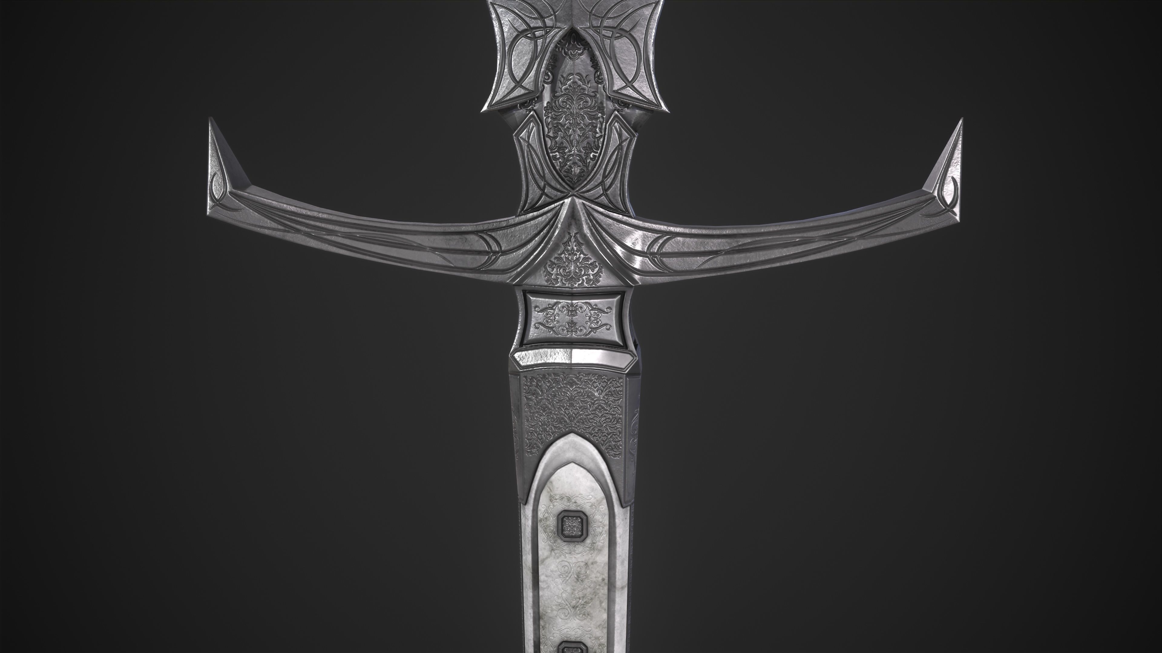 Sword Melee Weapon Low-poly 3D model_7