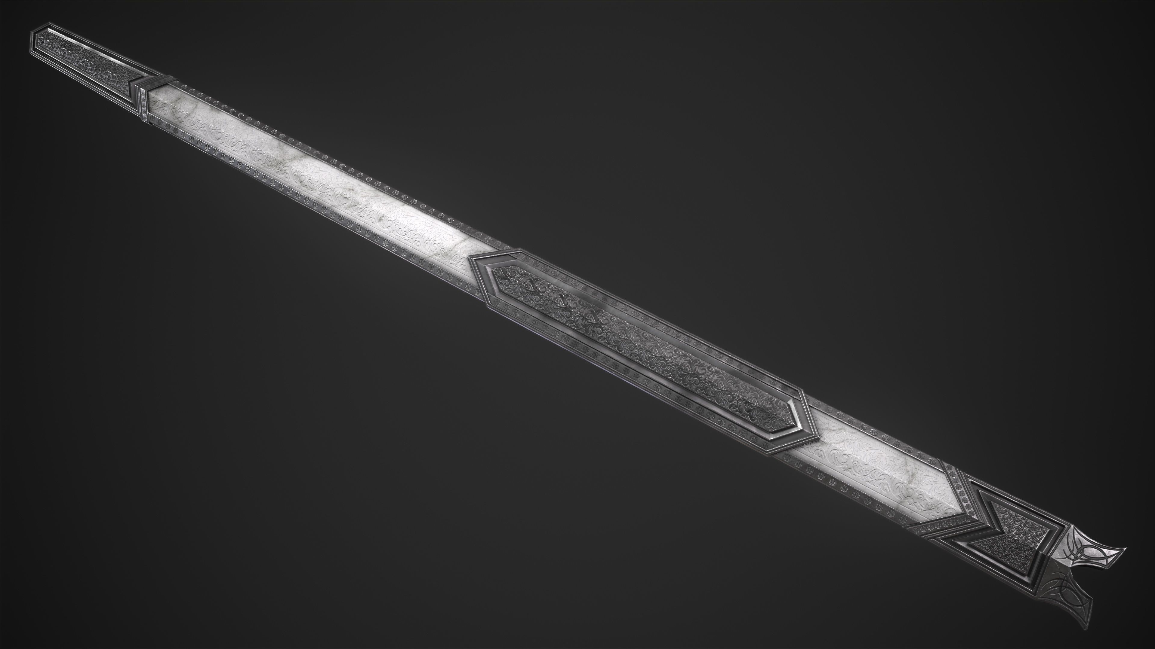 Sword Melee Weapon Low-poly 3D model_6