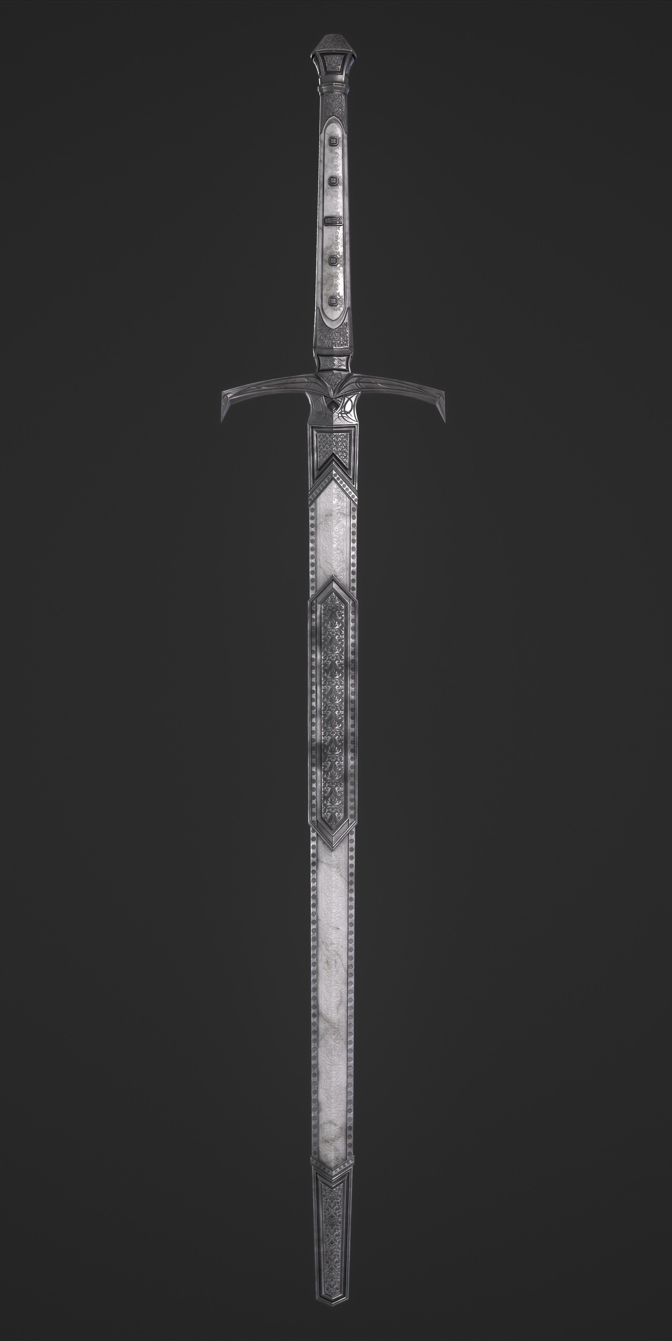Sword Melee Weapon Low-poly 3D model_10