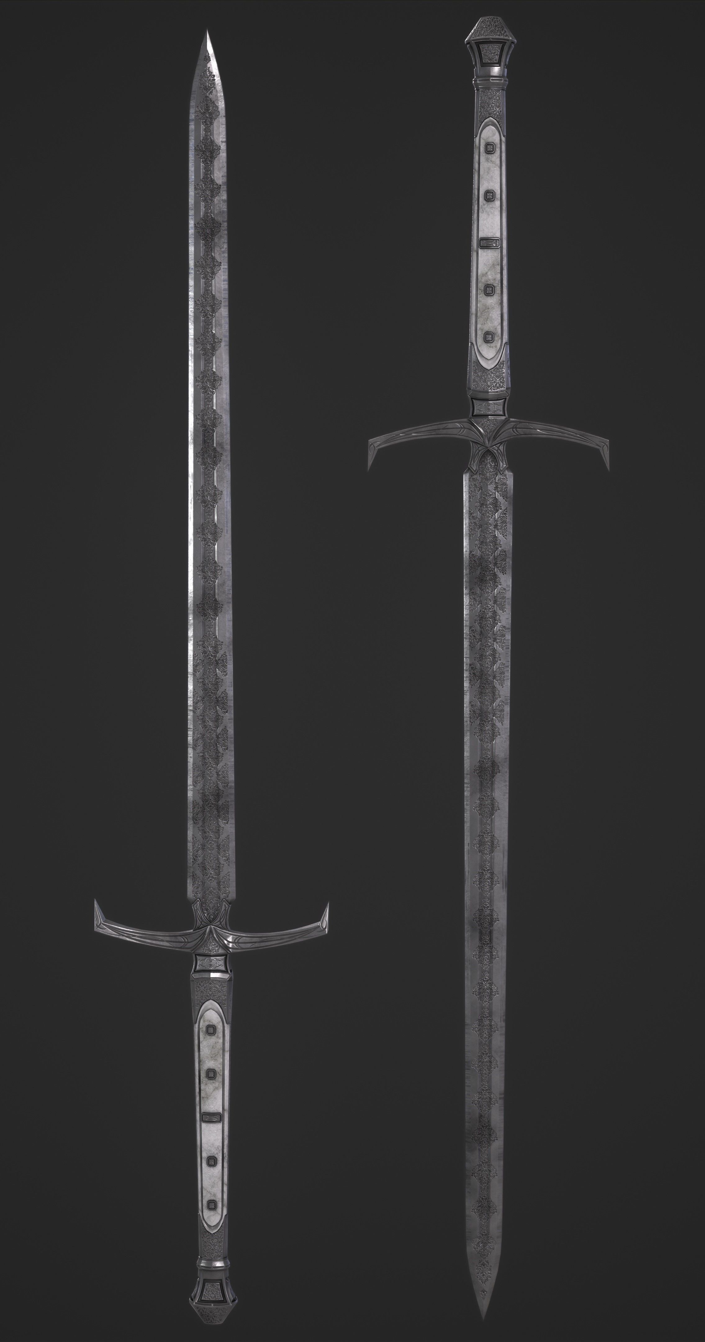 Sword Melee Weapon Low-poly 3D model_2