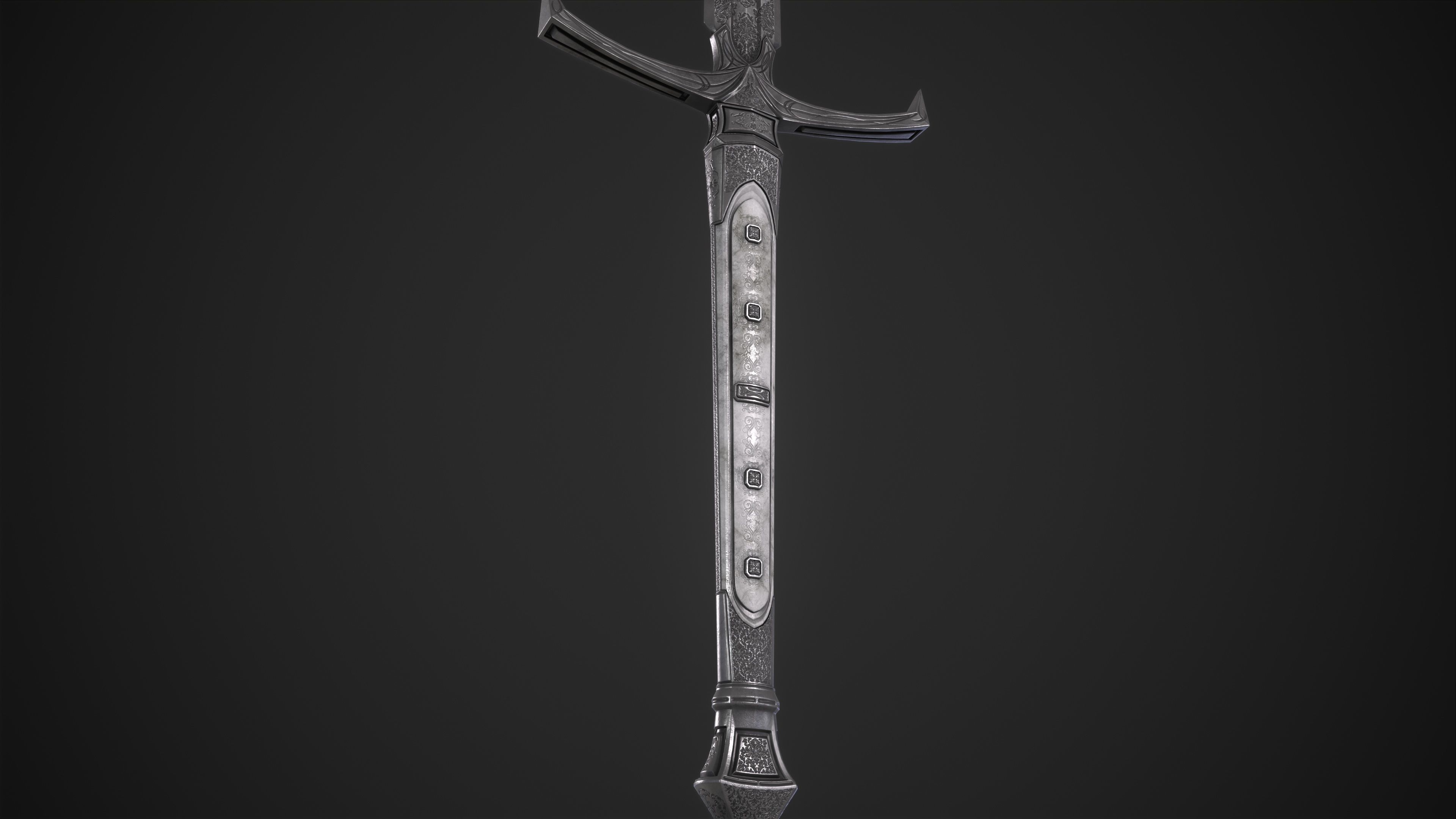 Sword Melee Weapon Low-poly 3D model_11