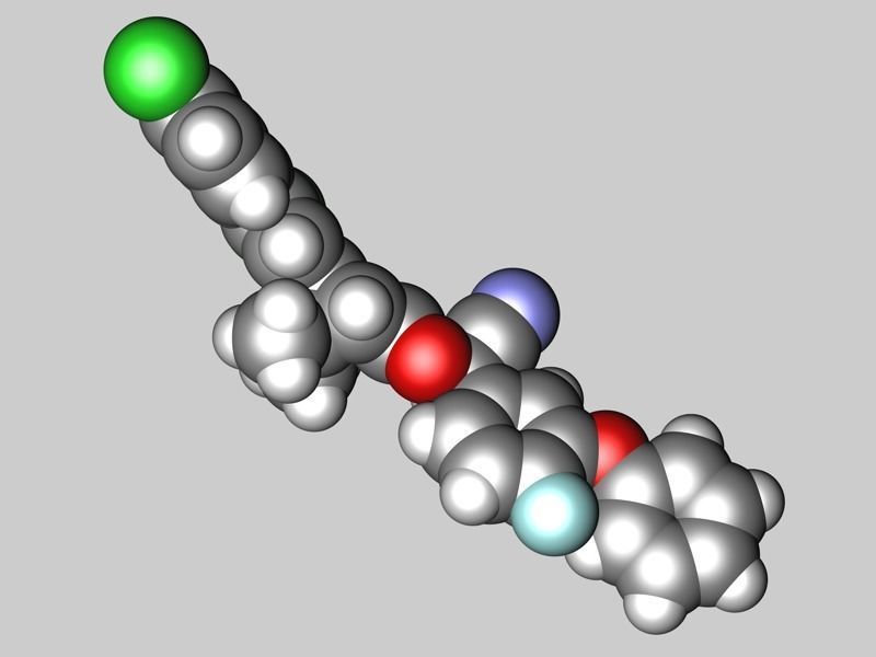 Flumethrin molecular structure light 3D model_4