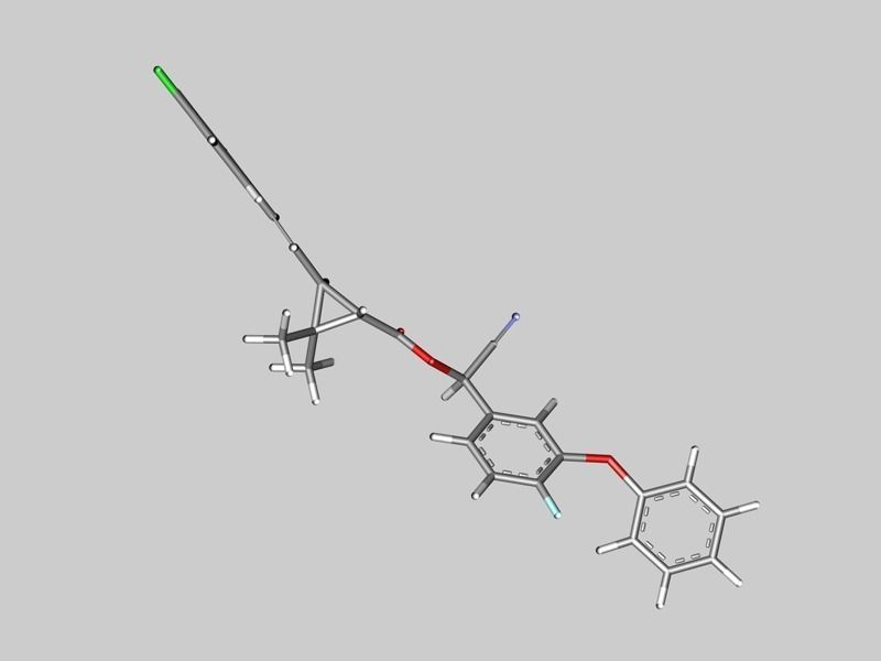 Flumethrin molecular structure light 3D model_2