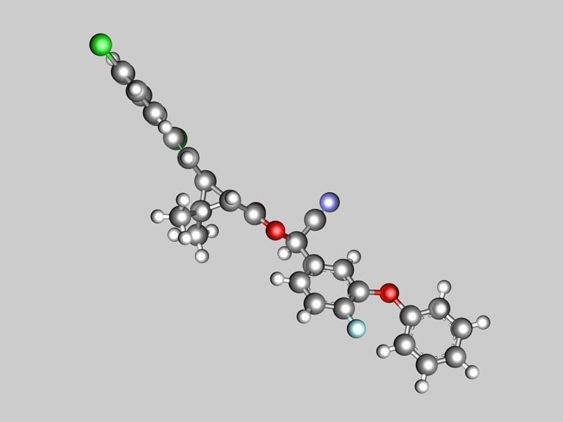 Flumethrin molecular structure light 3D model_3