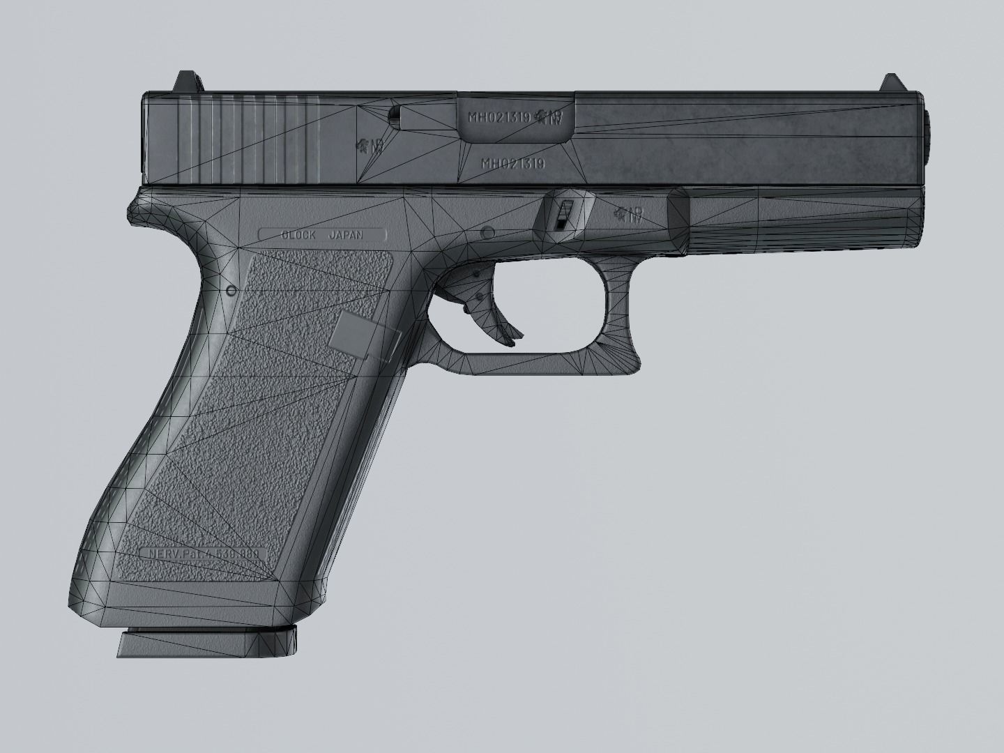 Glock 17 Gen2 9 mm Low-poly 3D model_17
