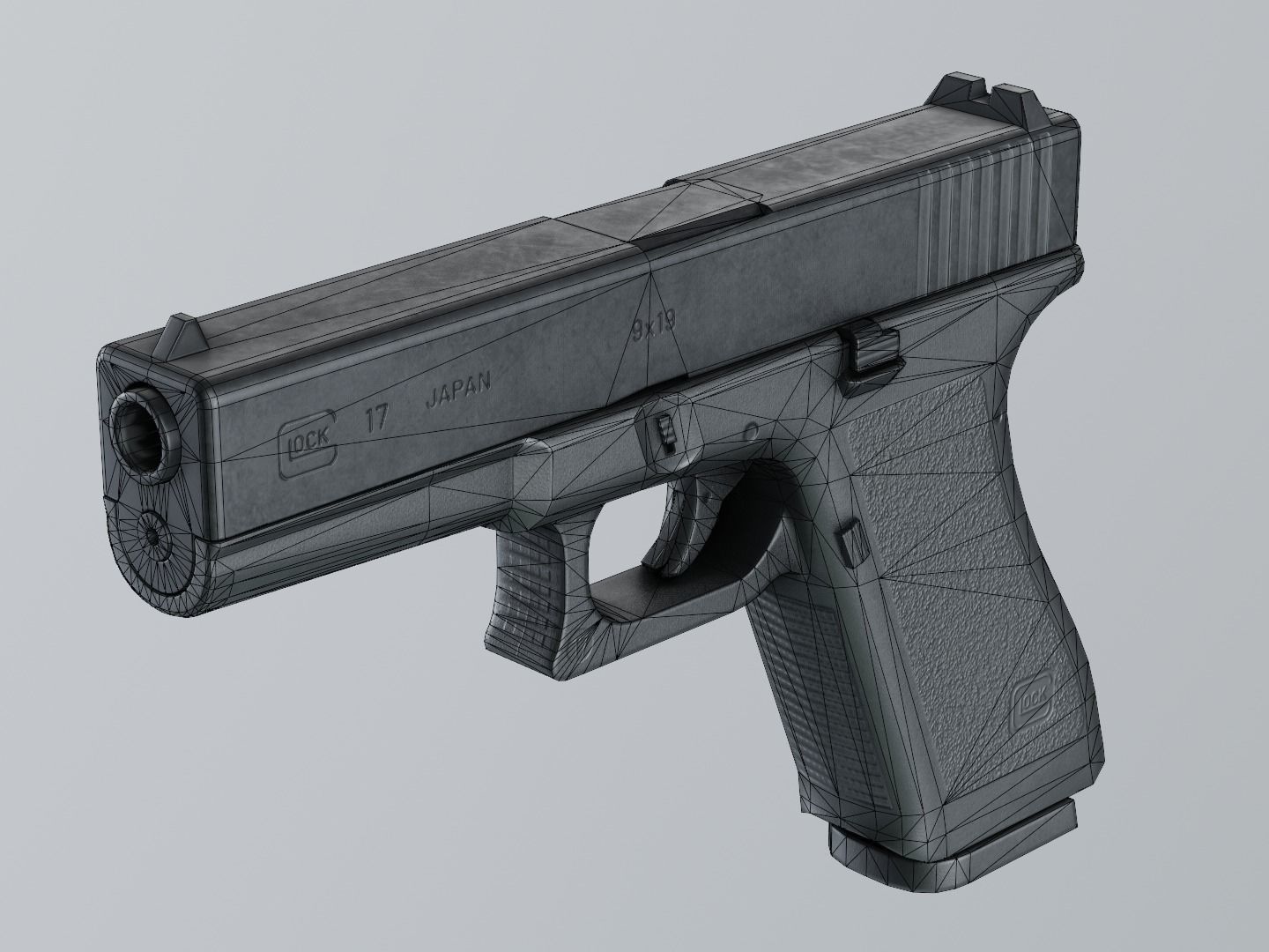 Glock 17 Gen2 9 mm Low-poly 3D model_19