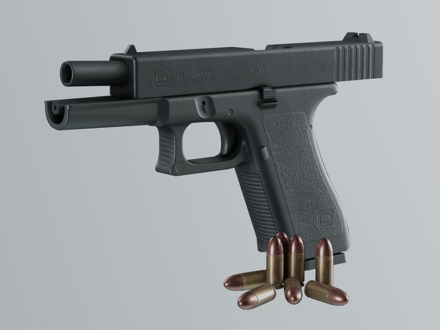 Glock 17 Gen2 9 mm Low-poly 3D model_13