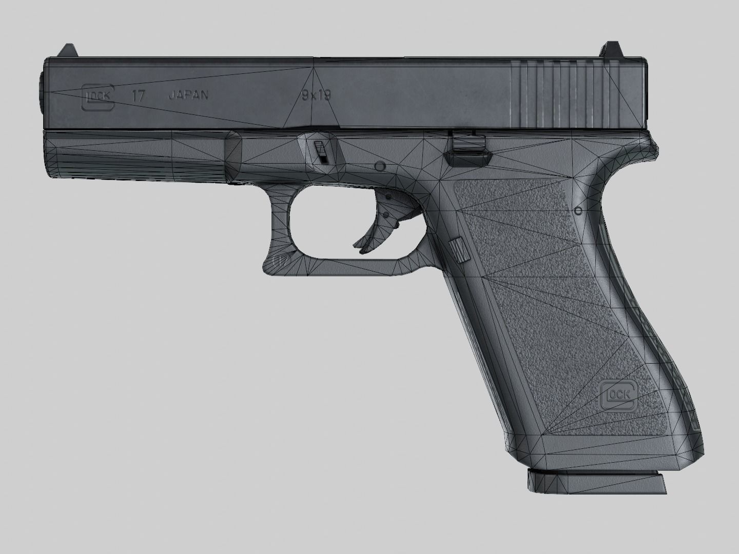 Glock 17 Gen2 9 mm Low-poly 3D model_16