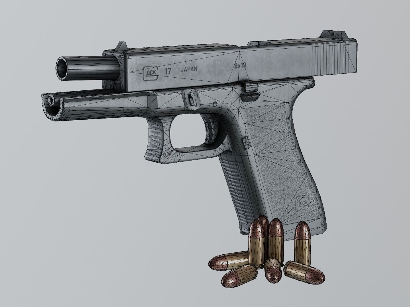 Glock 17 Gen2 9 mm Low-poly 3D model_23