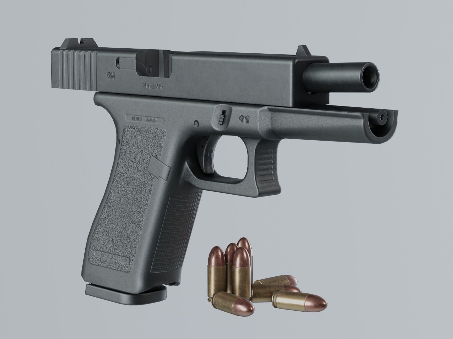 Glock 17 Gen2 9 mm Low-poly 3D model_14