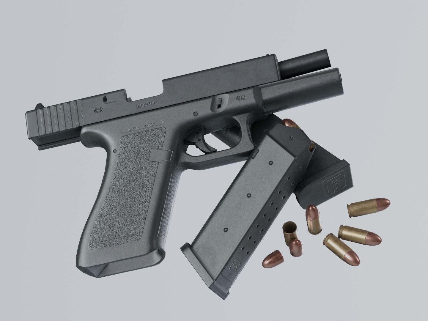 Glock 17 Gen2 9 mm Low-poly 3D model_12