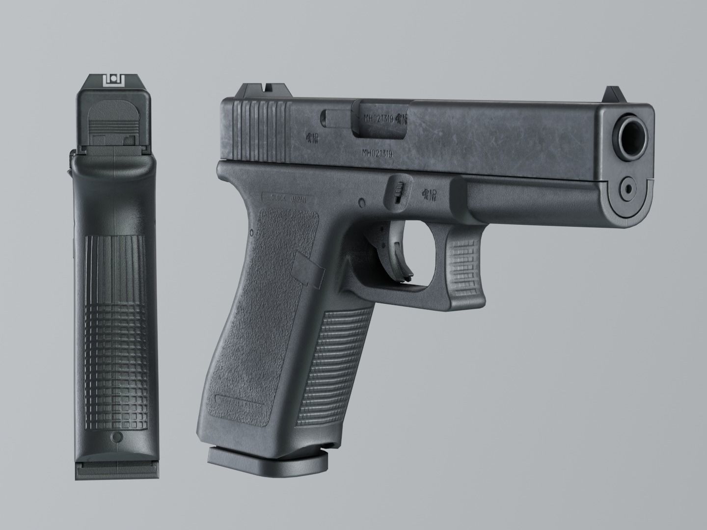 Glock 17 Gen2 9 mm Low-poly 3D model_2