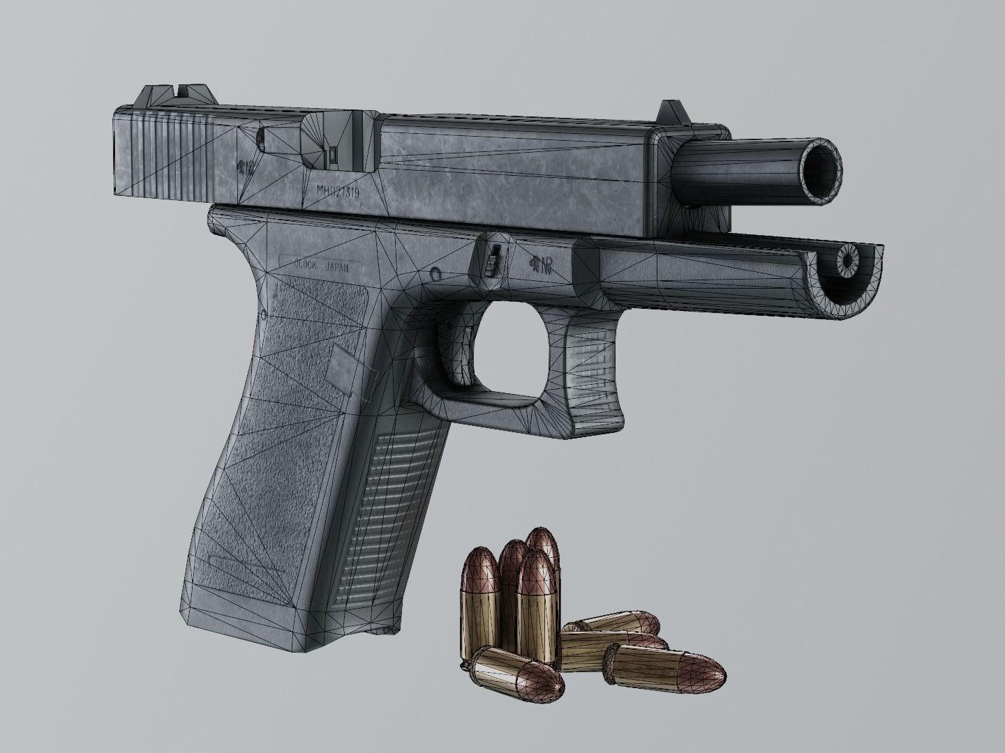 Glock 17 Gen2 9 mm Low-poly 3D model_22