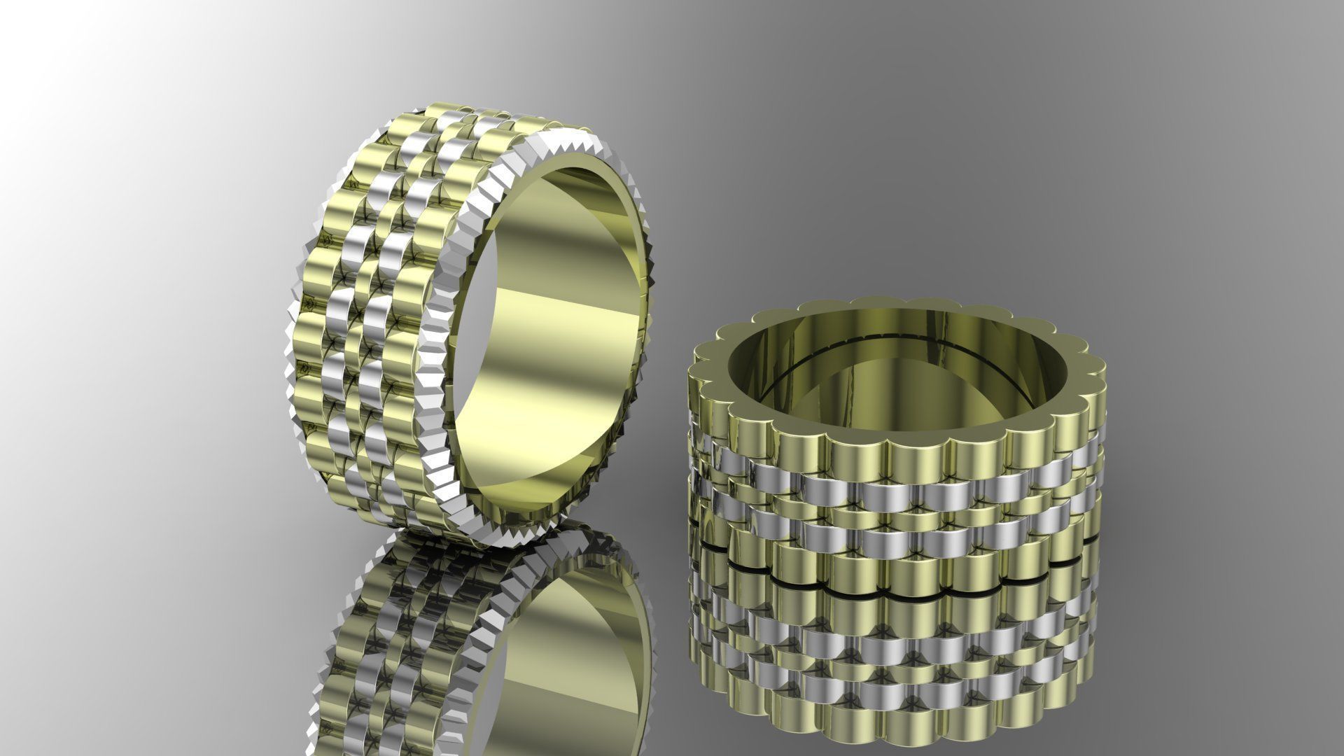 fancy bands 3D print model_3