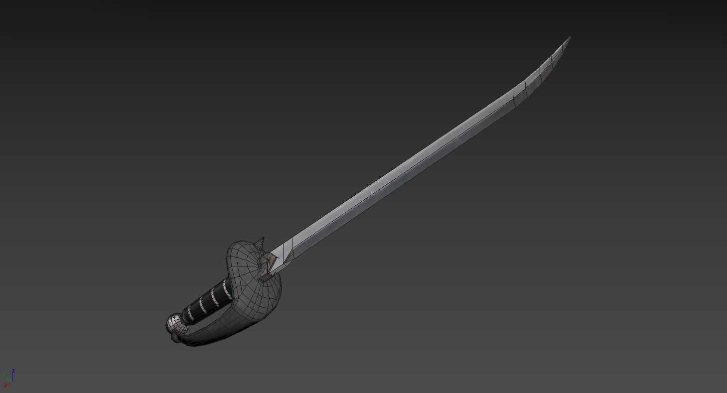 3D Pirate Sword Low-poly 3D model_4