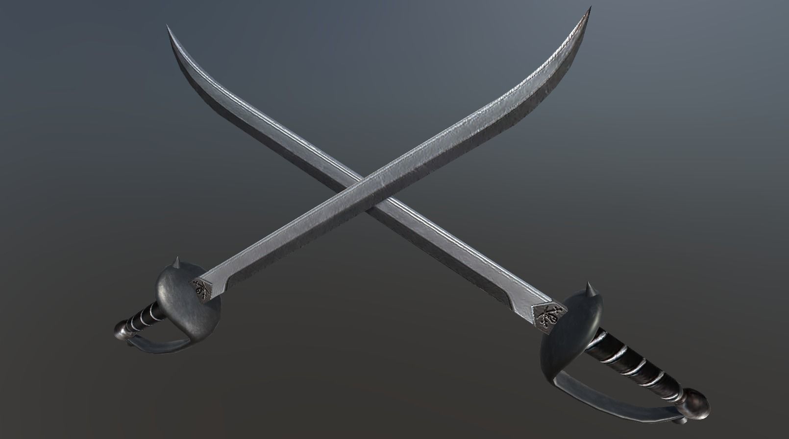 3D Pirate Sword Low-poly 3D model_2