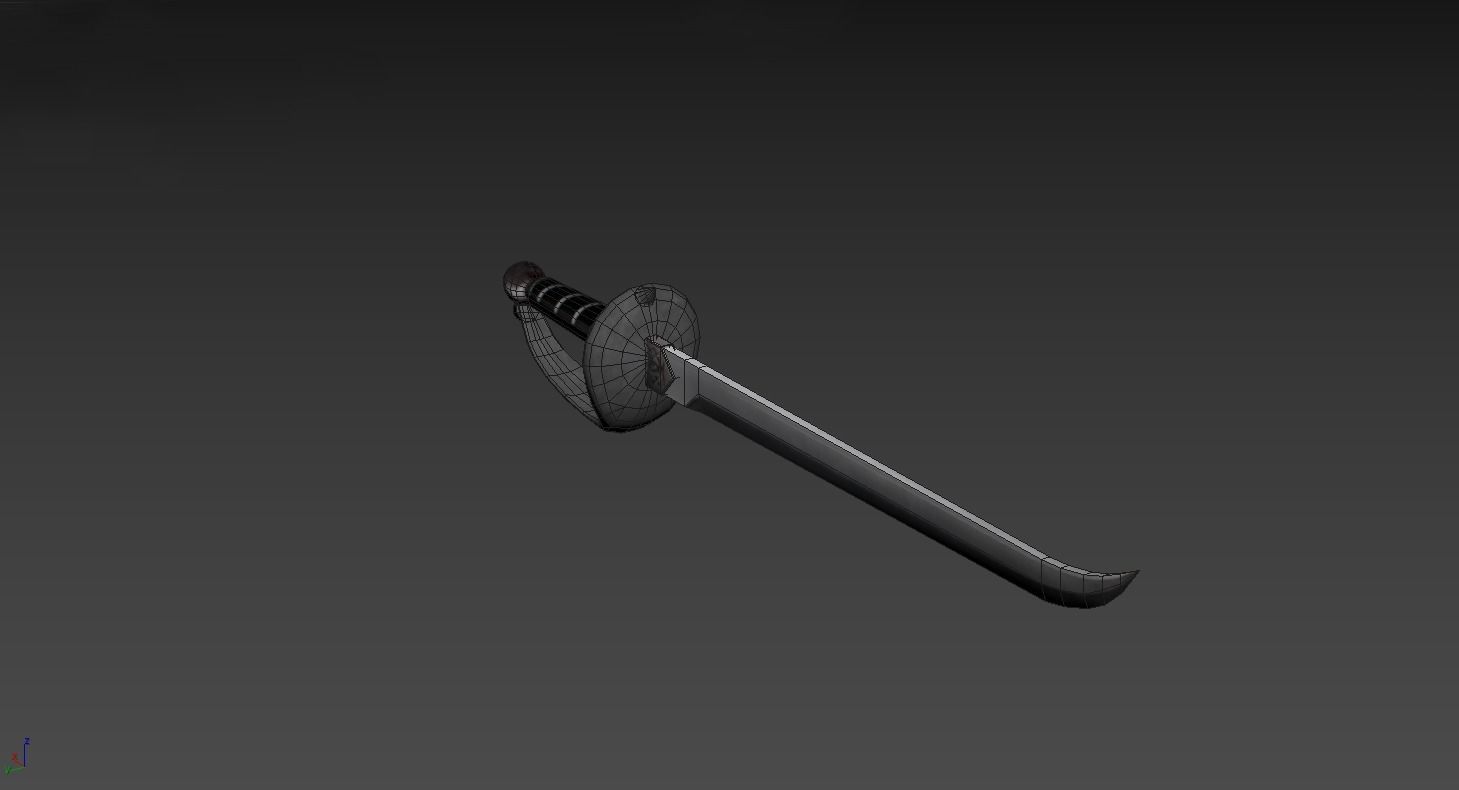 3D Pirate Sword Low-poly 3D model_3