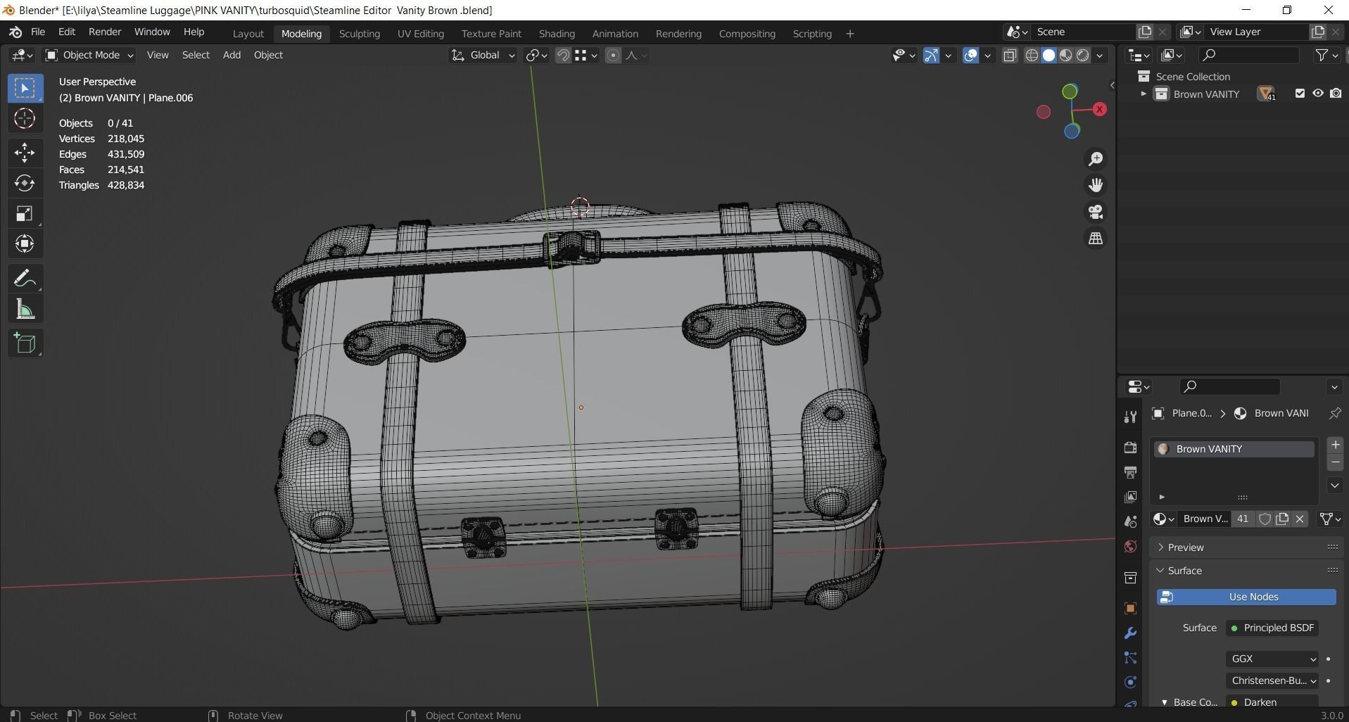 Steamline Editor Vanity Brown 3D model_14
