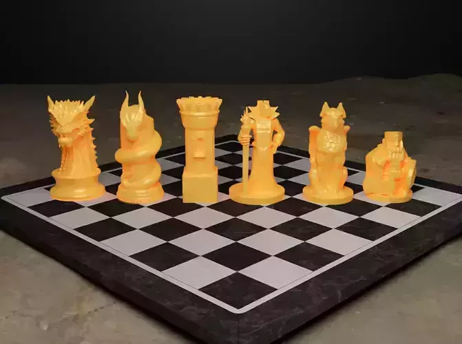 Dragon Figure Chess Set Dragon Knight Character Chess Pieces