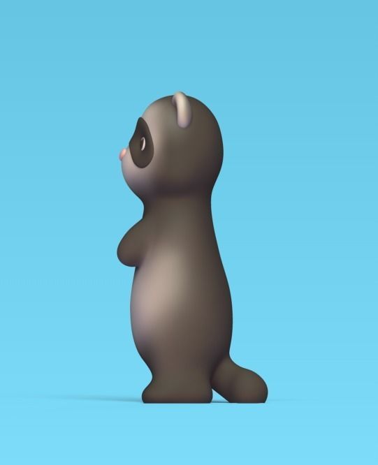 Standing Ferret 3D print model_2