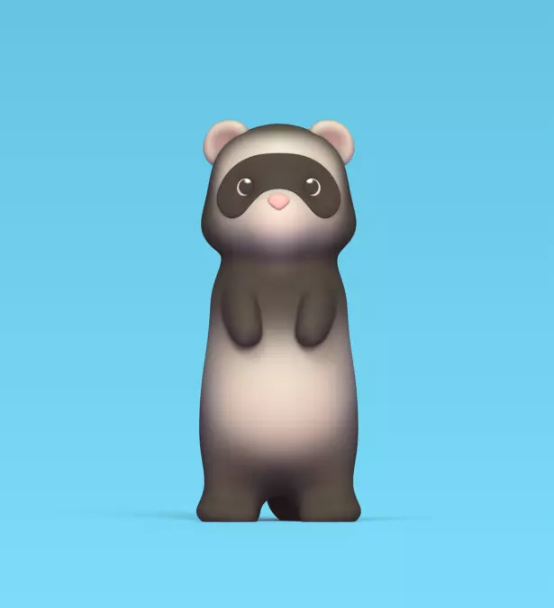 Standing Ferret 3D print model_0