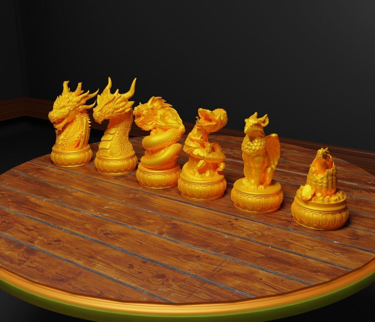 Dragon Chess Set Dragon Character Chess Pieces 3D print model_1