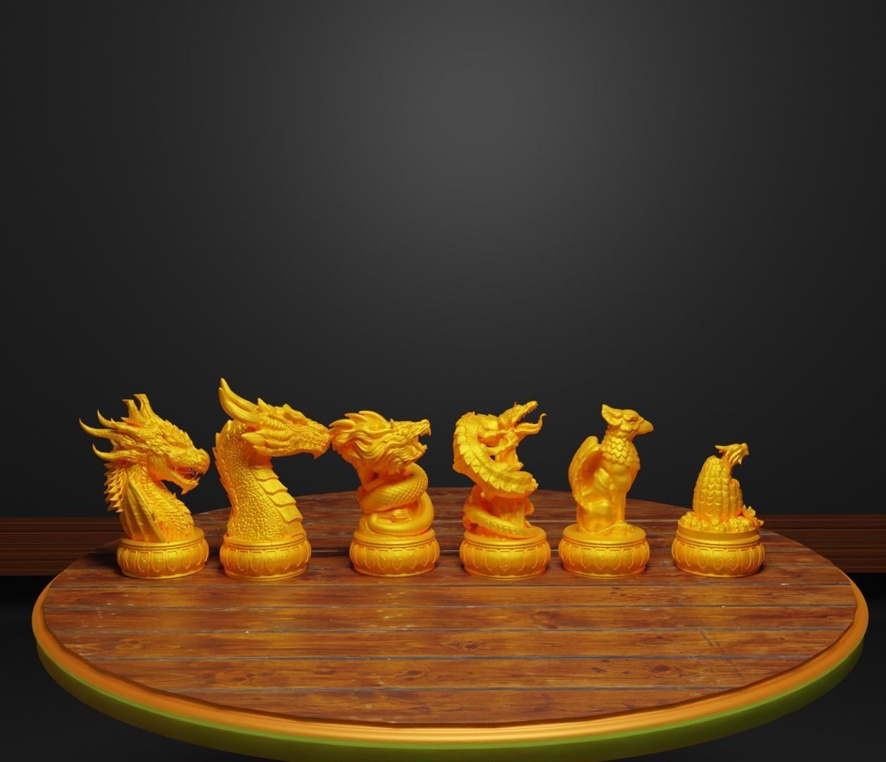 Dragon Chess Set Dragon Character Chess Pieces 3D print model_3
