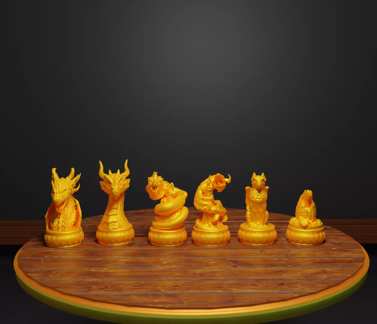 Dragon Chess Set Dragon Character Chess Pieces 3D print model_0