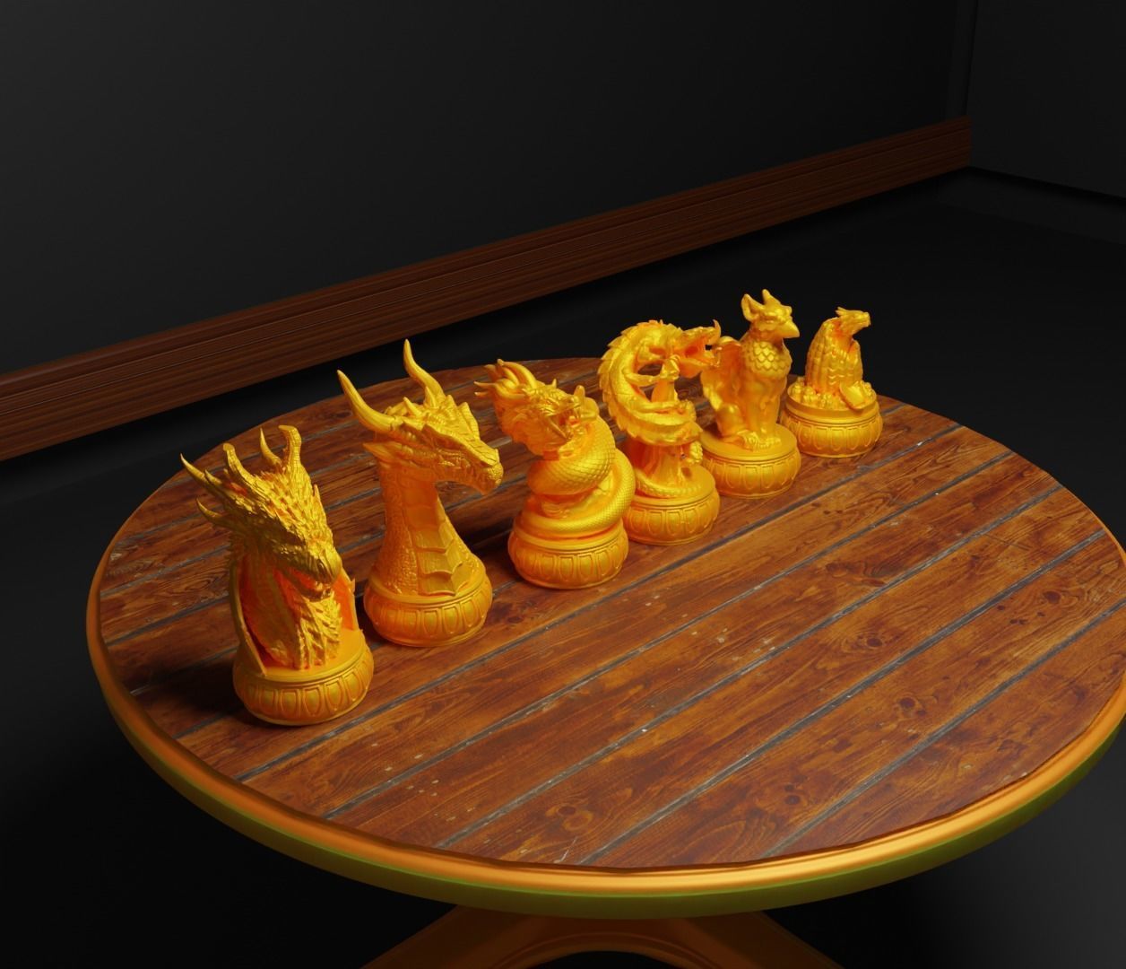 Dragon Chess Set Dragon Character Chess Pieces 3D print model_9