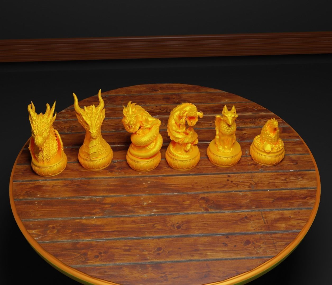 Dragon Chess Set Dragon Character Chess Pieces 3D print model_16
