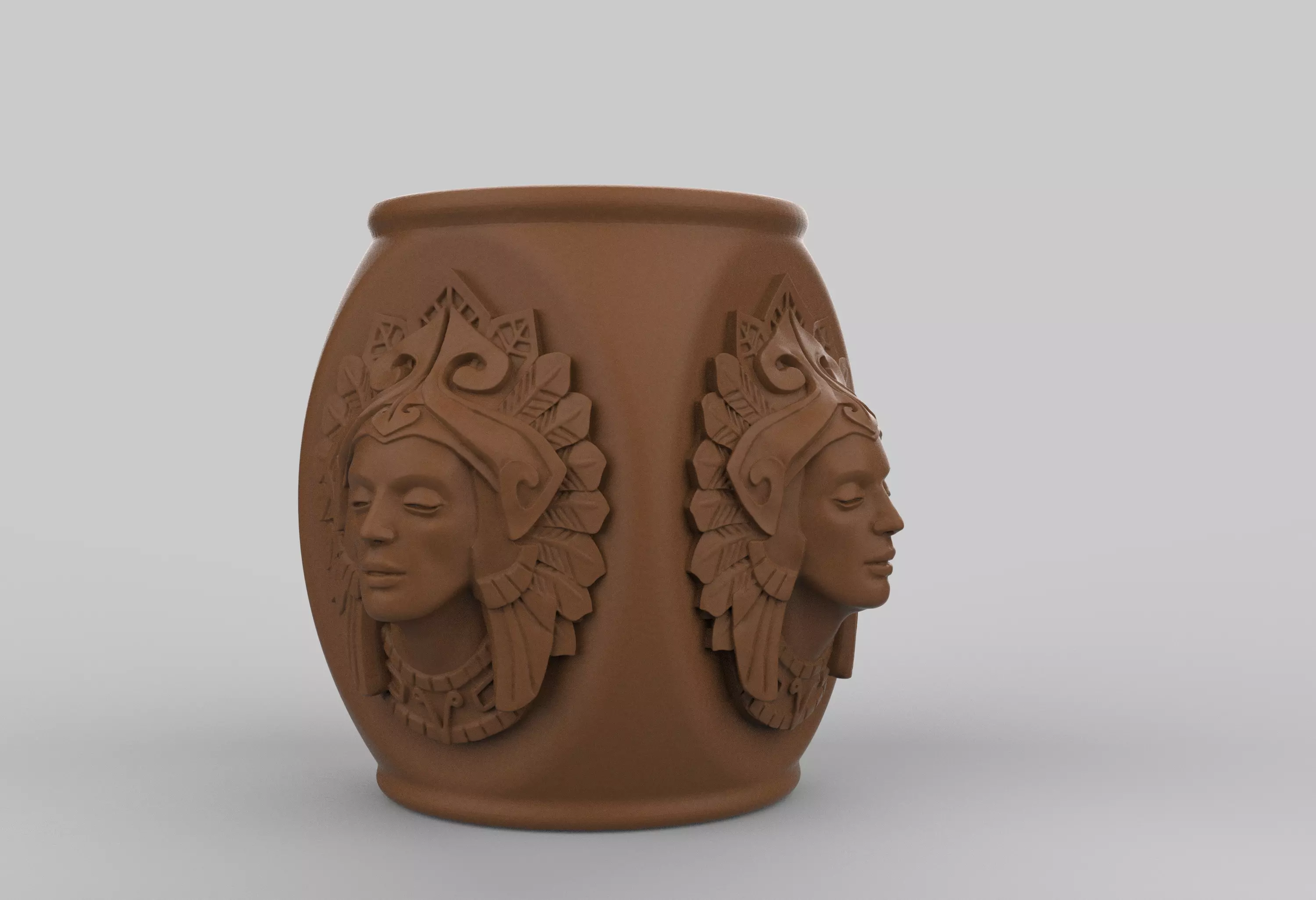 Vase with a portrait 3D print model_0