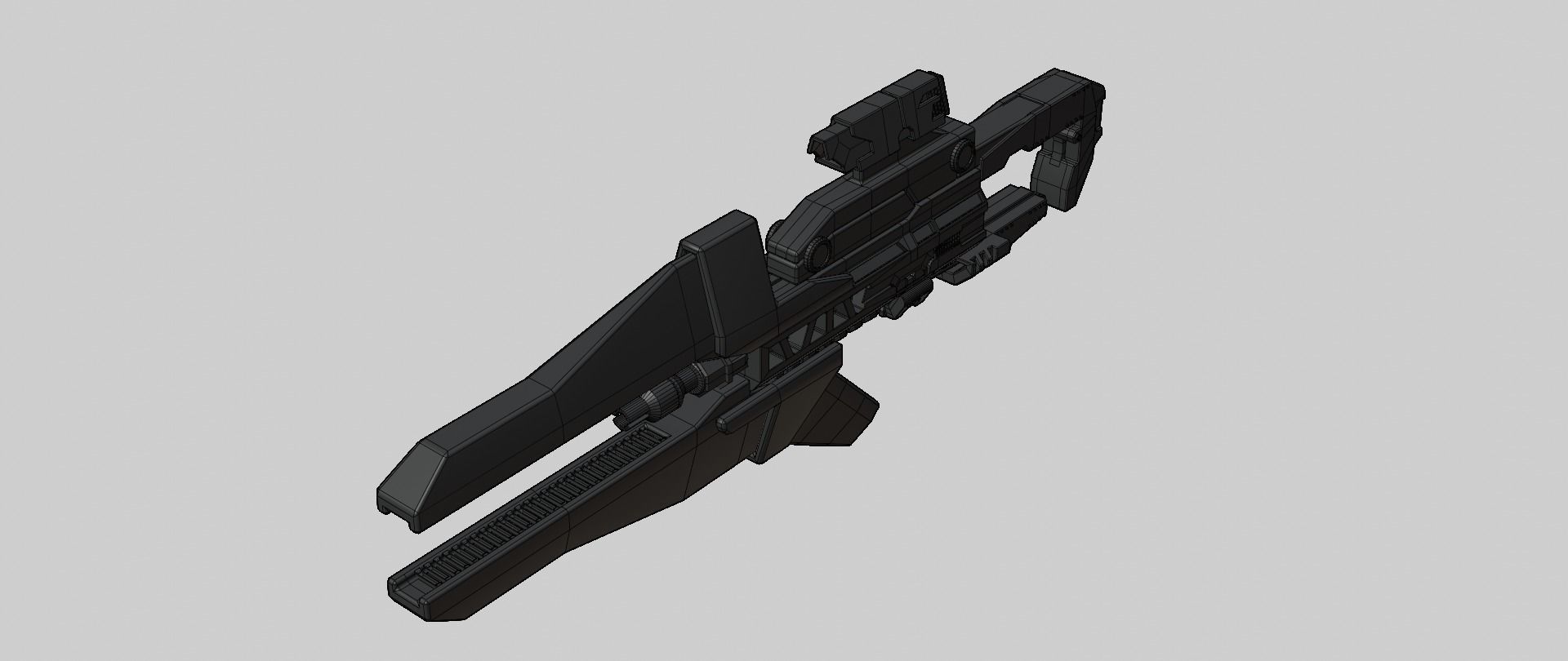 Mecha hard surface assault rifle 3D model_18