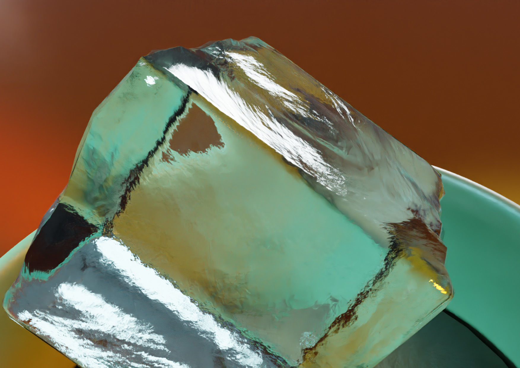 3D cup with ice cubes simulation in Blender 3D model_5