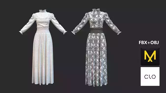 Vintage Dress Marvelous Designer