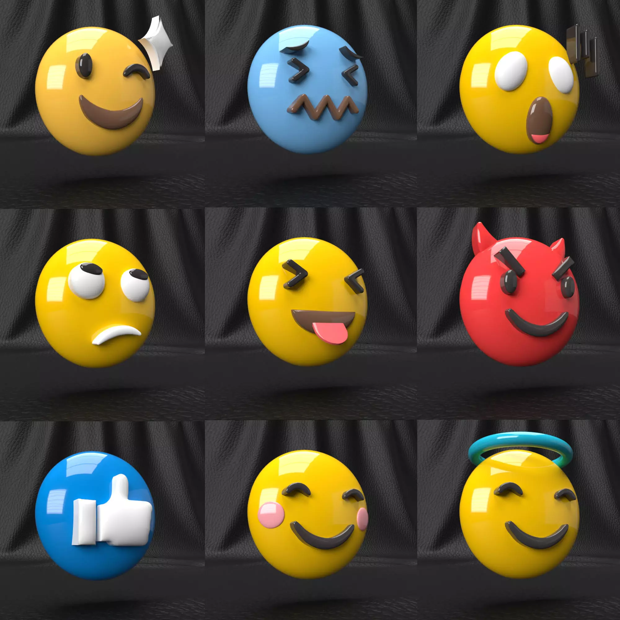 3D EMOJI FACE ICONS V2 3D model_0