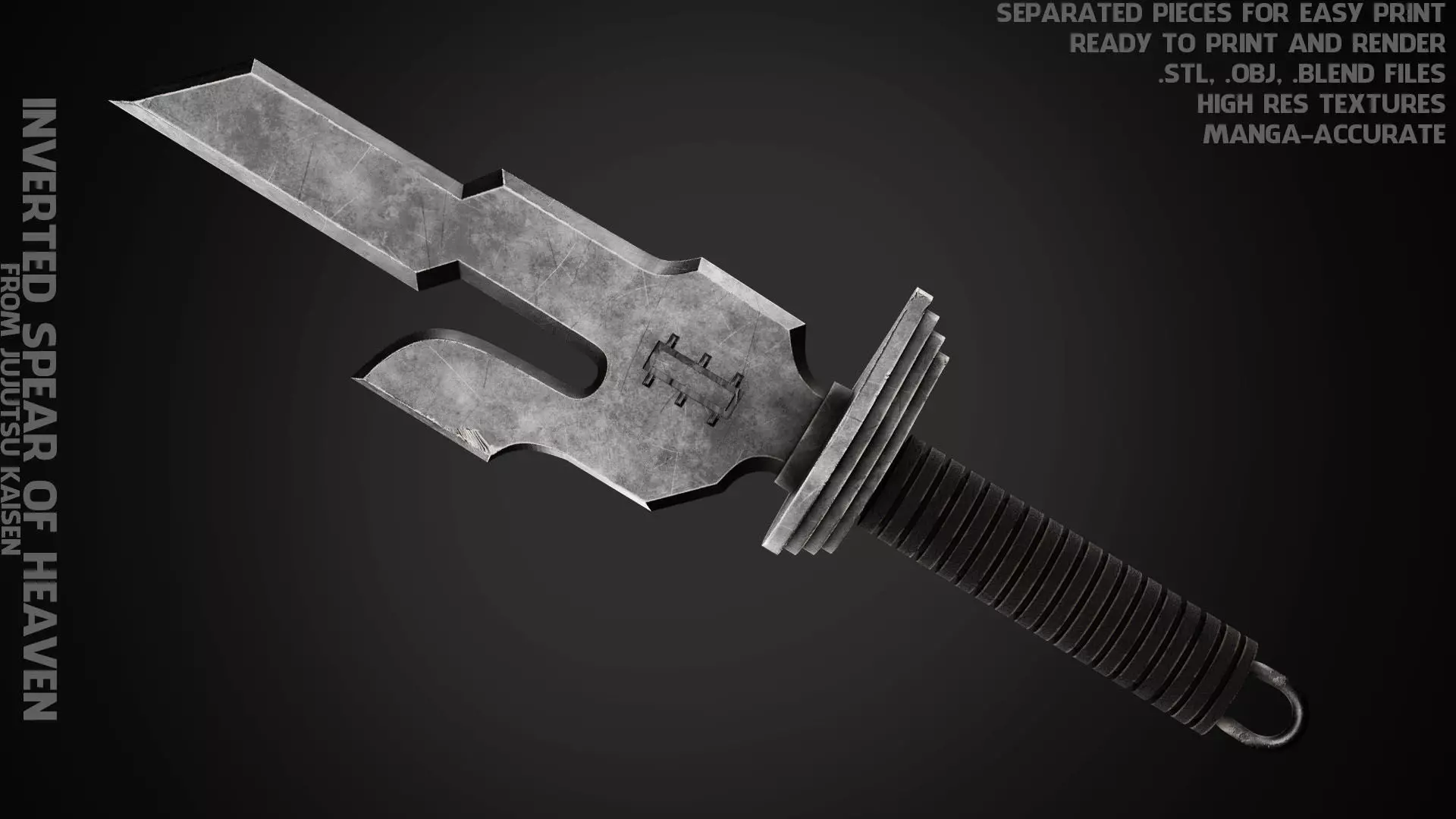 Toji Fushiguro Inverted Spear of Heaven for Cosplay 3D print model_0