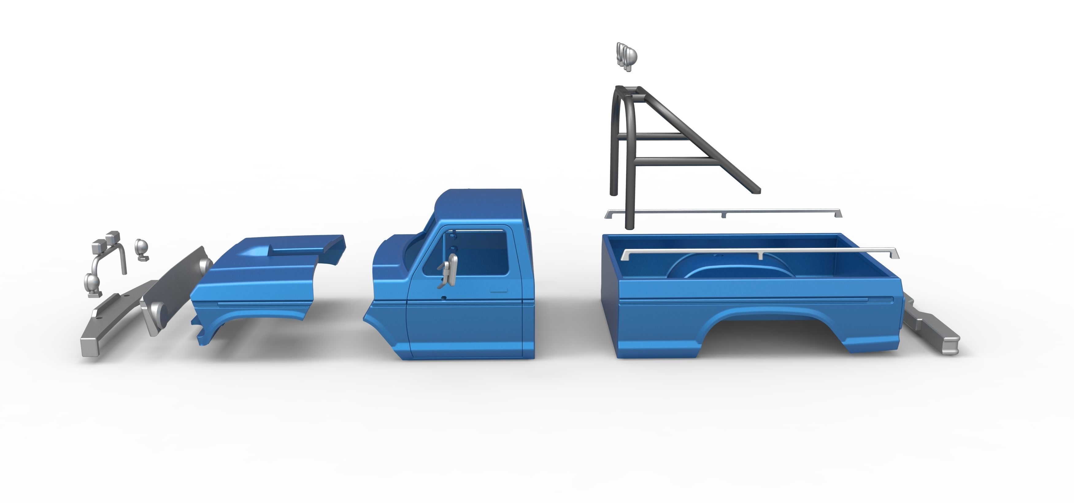 Shell of vintage Monster Truck V1 Scale 1 to 25 3D print model_19