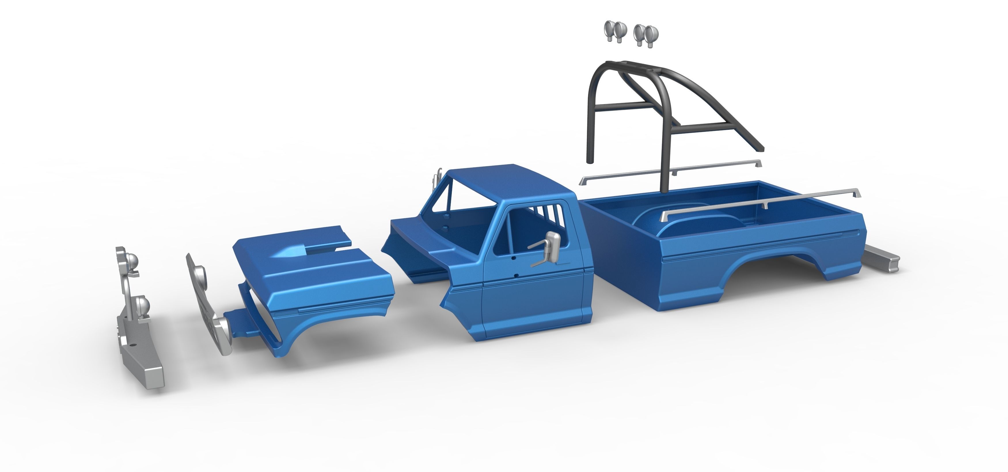 Shell of vintage Monster Truck V1 Scale 1 to 25 3D print model_15