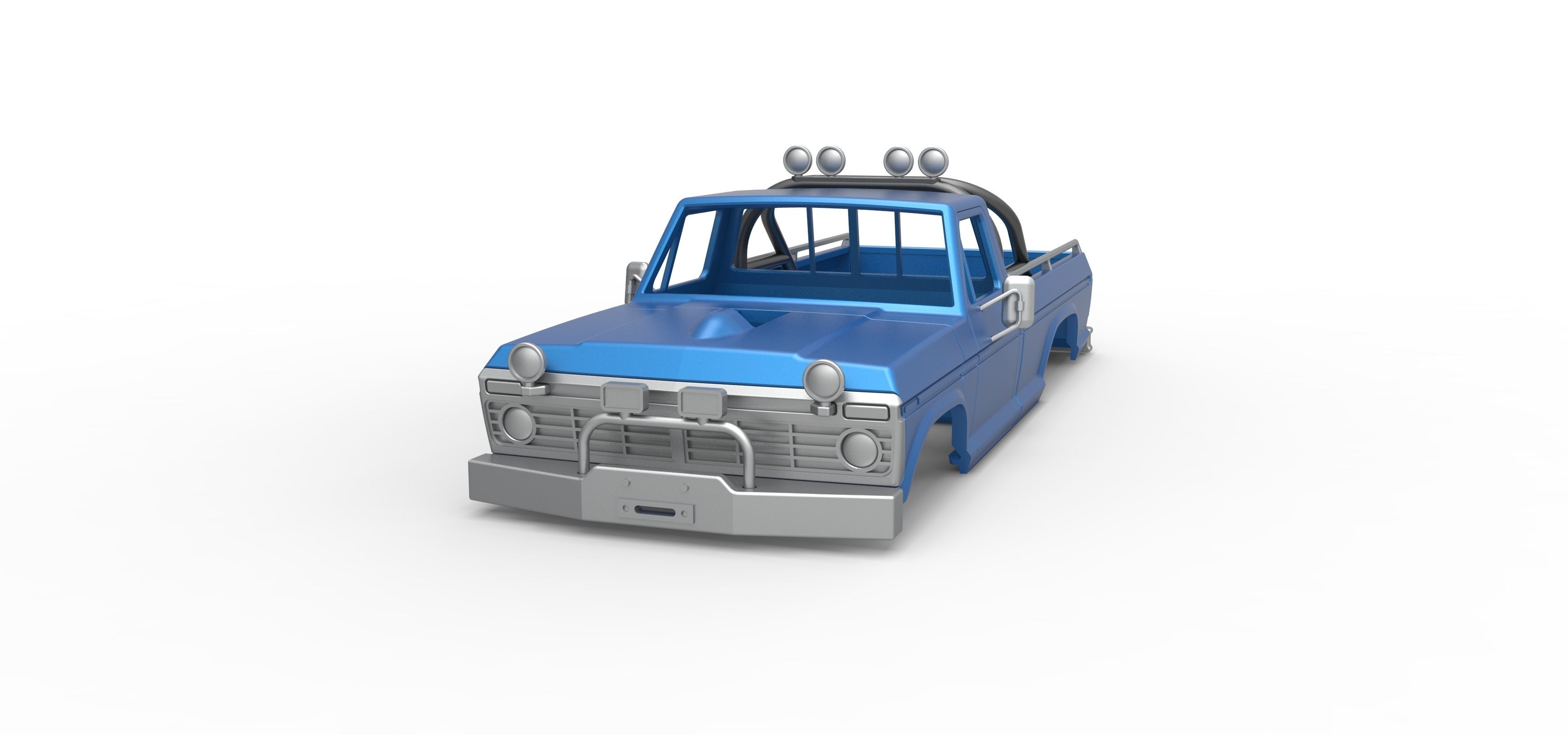 Shell of vintage Monster Truck V1 Scale 1 to 25 3D print model_4