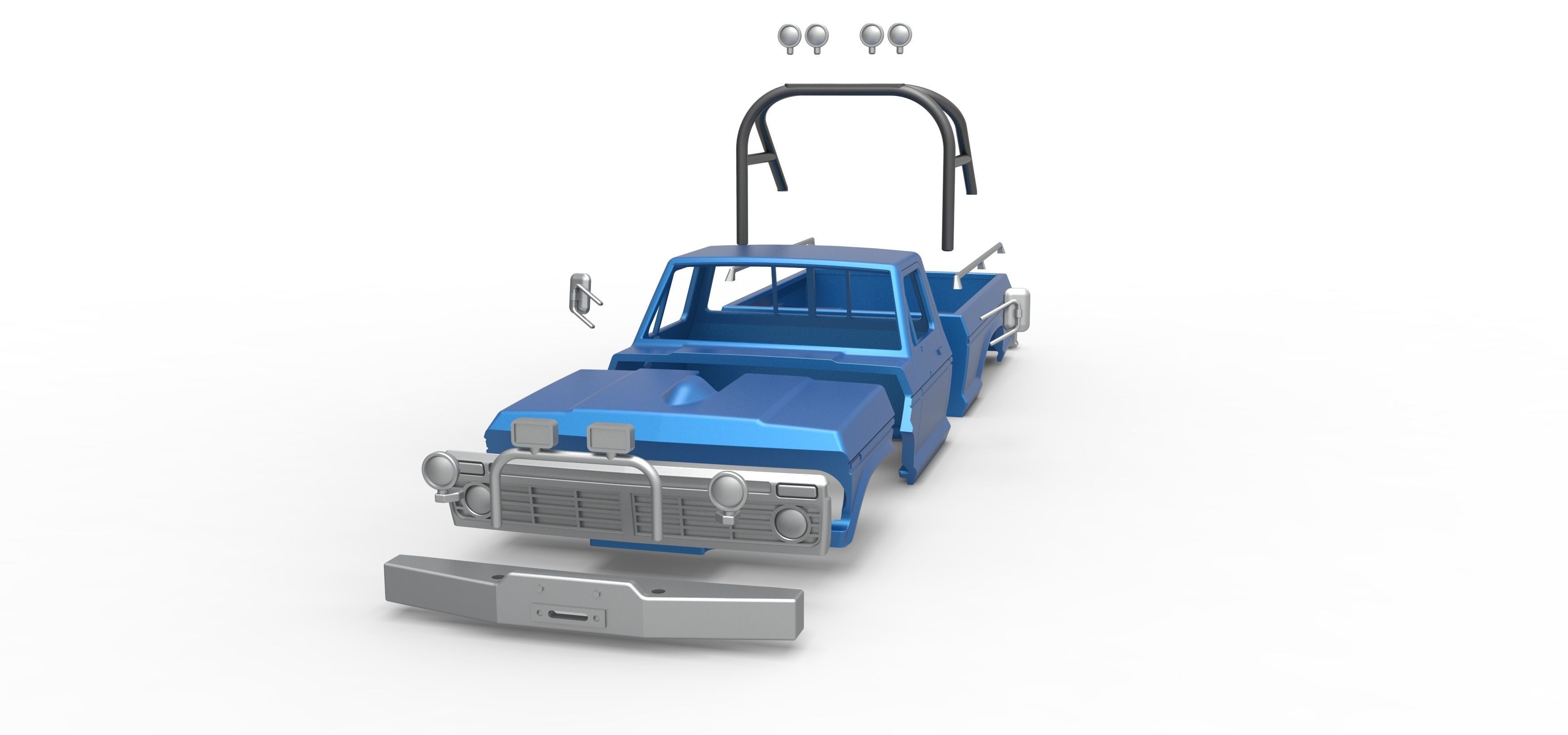 Shell of vintage Monster Truck V1 Scale 1 to 25 3D print model_18