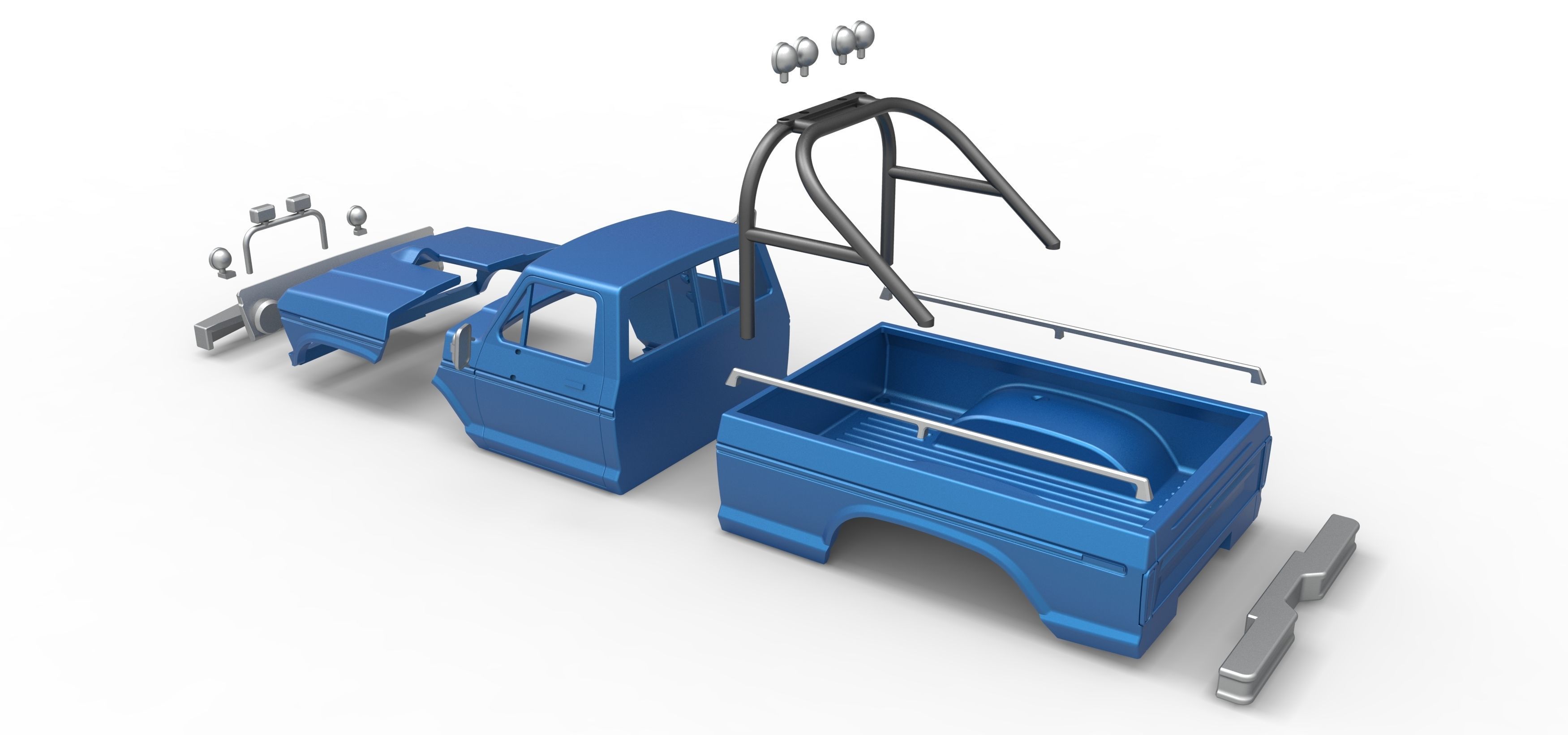 Shell of vintage Monster Truck V1 Scale 1 to 25 3D print model_20