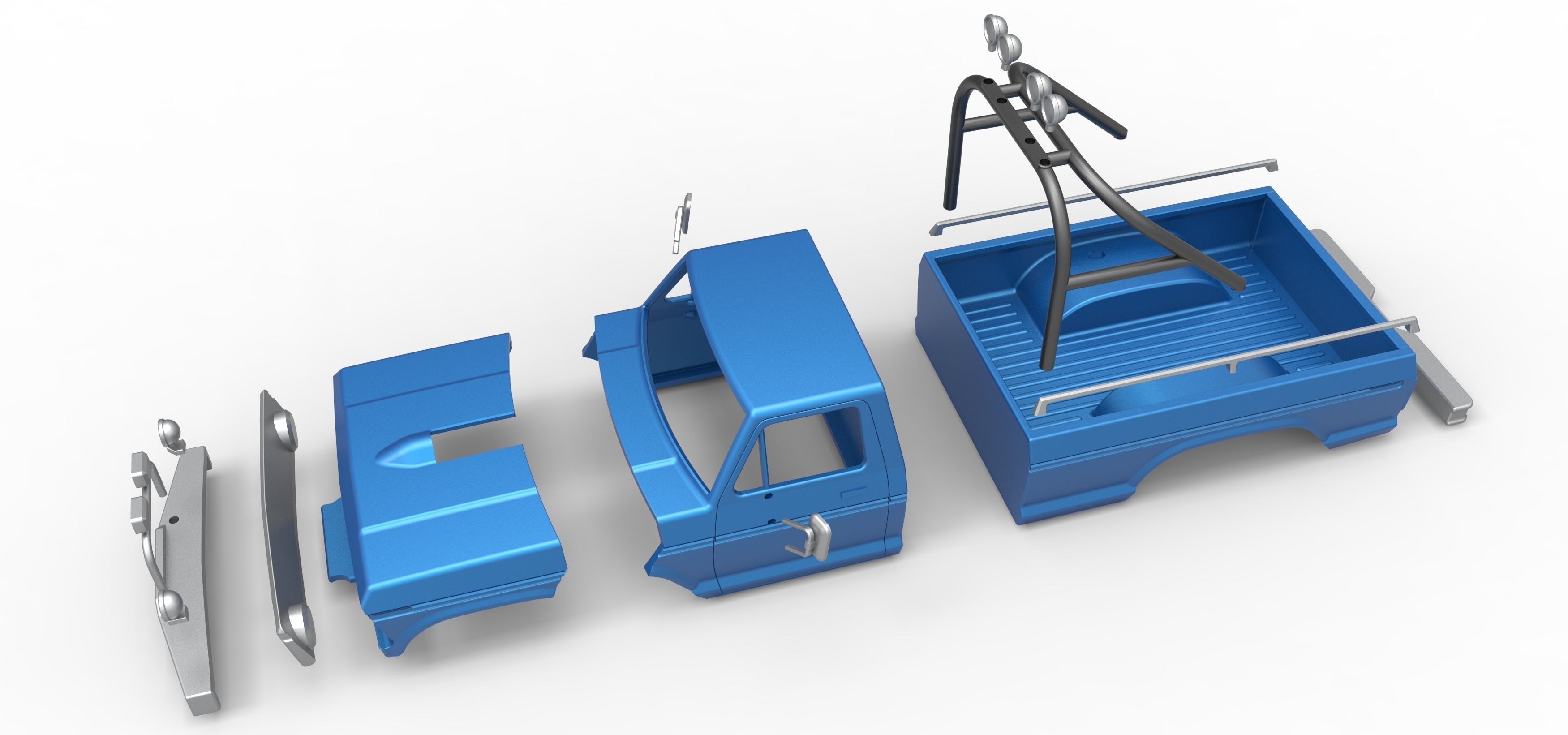 Shell of vintage Monster Truck V1 Scale 1 to 25 3D print model_16