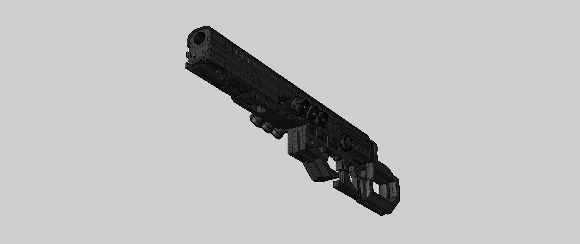 Mecha hard surface assault rifle 3D model_18